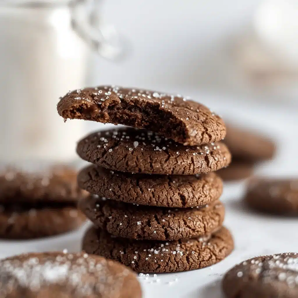 soft and chewy chocolate sugar cookies - featured image