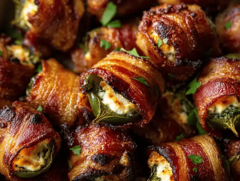 air fryer bacon-wrapped jalapeño popper bites - featured image