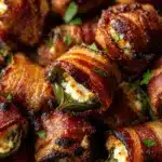 air fryer bacon-wrapped jalapeño popper bites - featured image