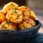 air fryer jalapeño cheddar keto cheese puffs - featured image