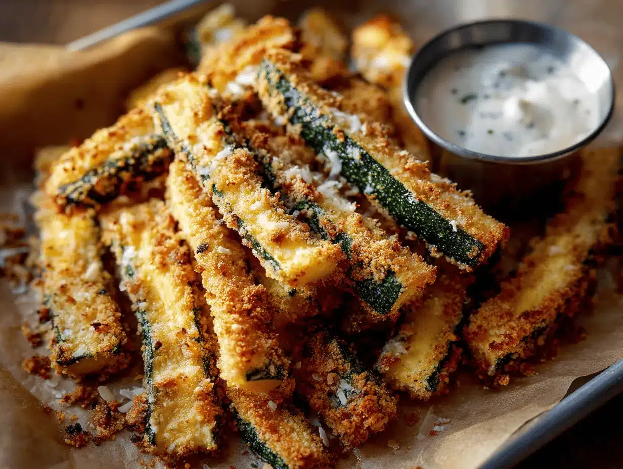 air fryer parmesan zucchini fries preparation steps