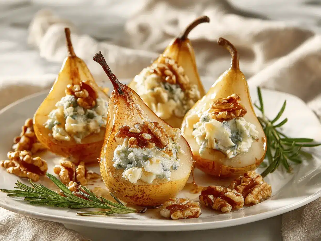 blue cheese stuffed pears preparation steps