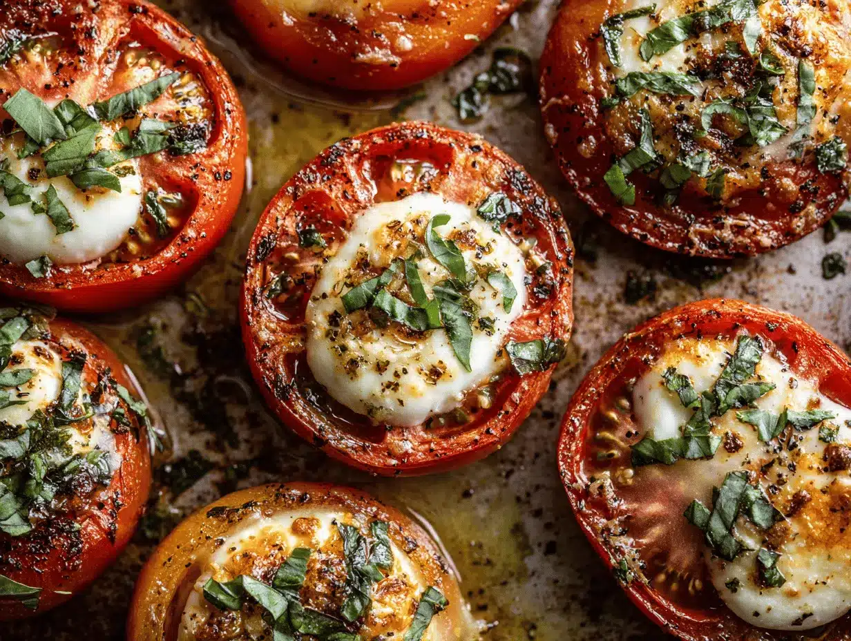 Caprese stuffed baked tomatoes preparation steps
