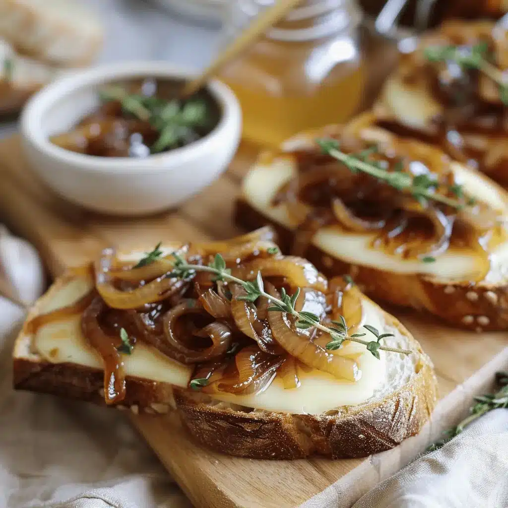 caramelized onion and Brie toast preparation steps