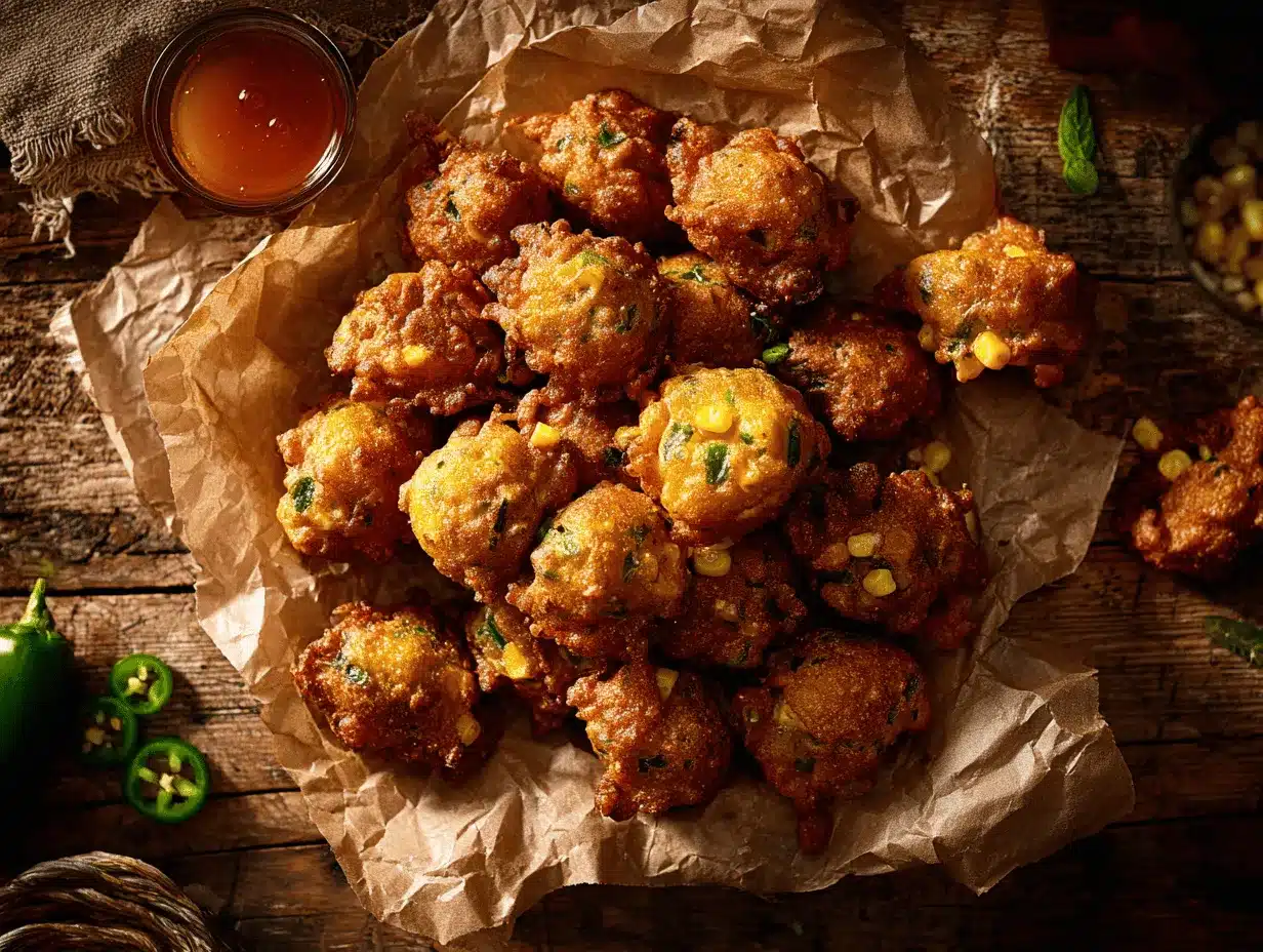 cheddar jalapeño corn fritter bites preparation steps