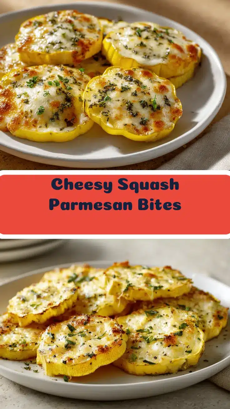 cheesy baked yellow squash Parmesan rounds recipe