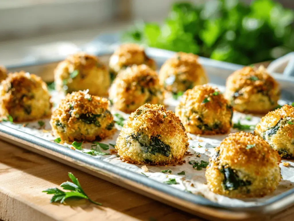 cheesy spinach artichoke bites - featured image