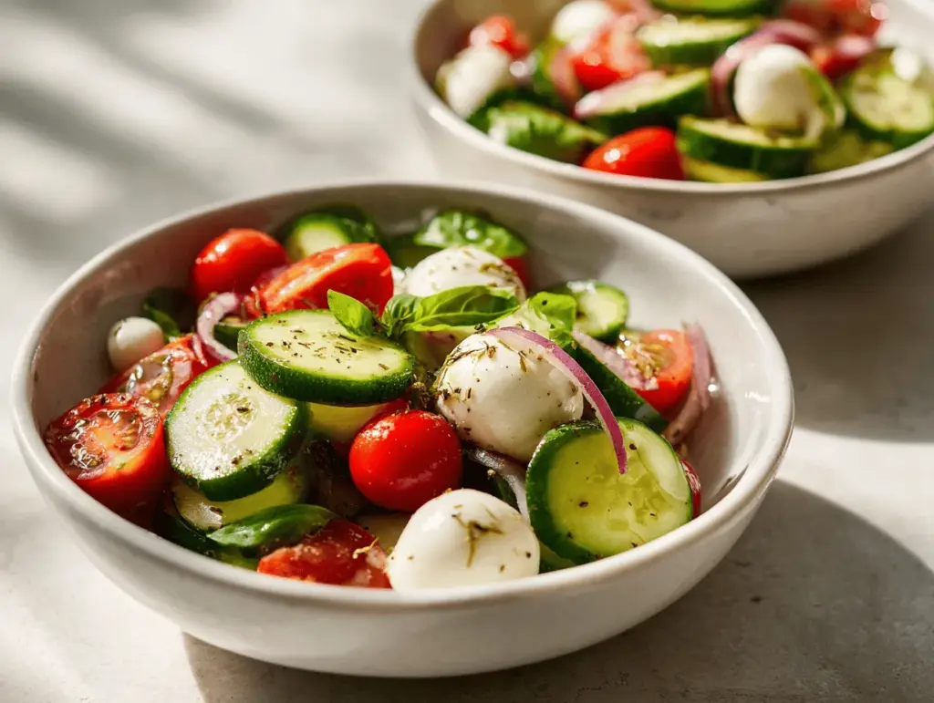 cucumber Caprese salad - featured image