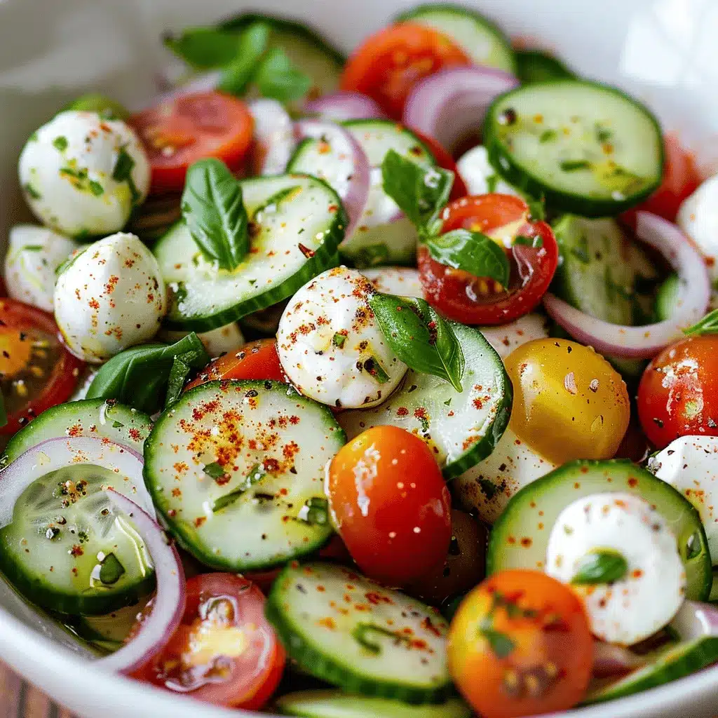 Cucumber Caprese Salad preparation steps