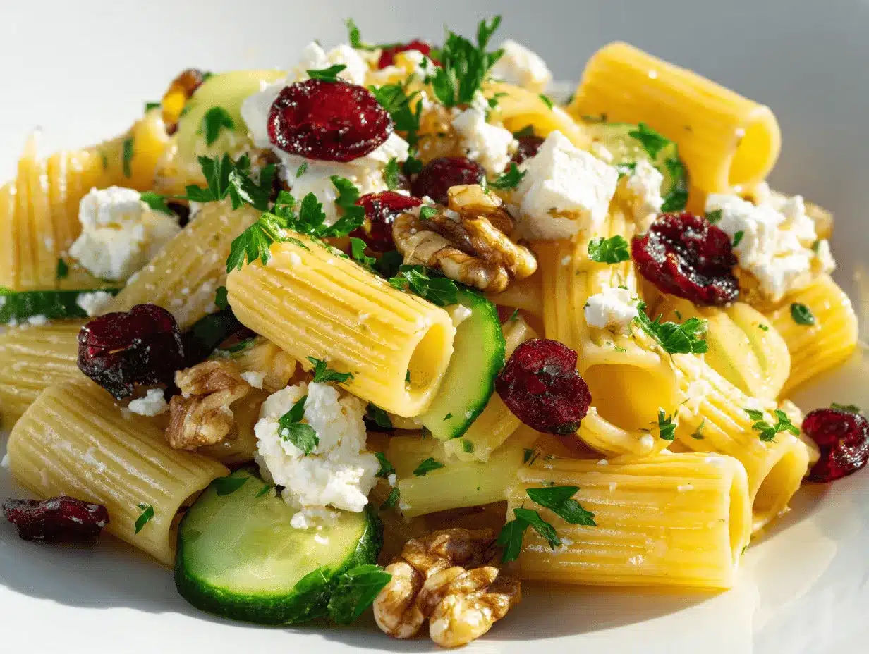 feta cranberry rigatoni salad preparation steps