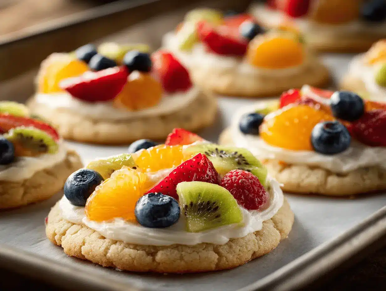 fruit pizza cookies preparation steps