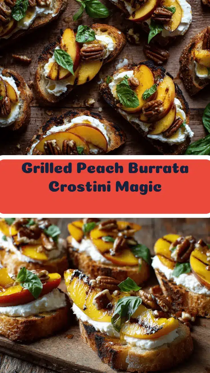 grilled peach burrata crostini recipe