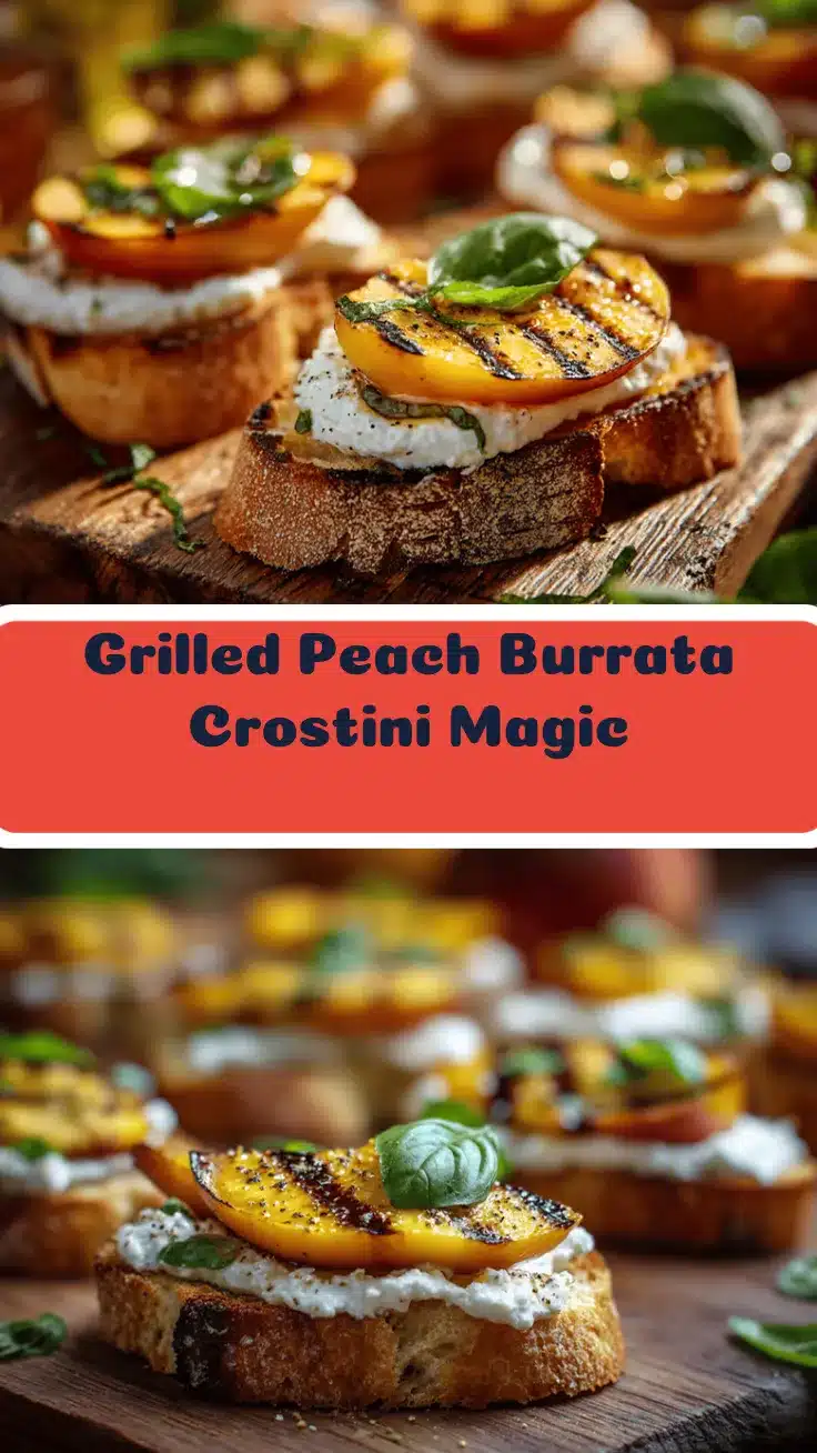 grilled peach burrata crostini recipe