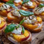 grilled peach crostini - featured image