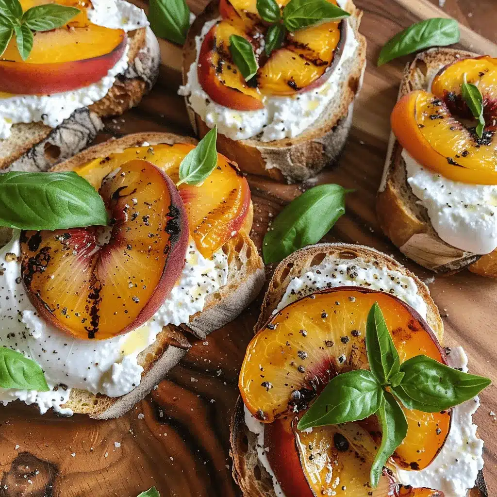 grilled peach crostini preparation steps
