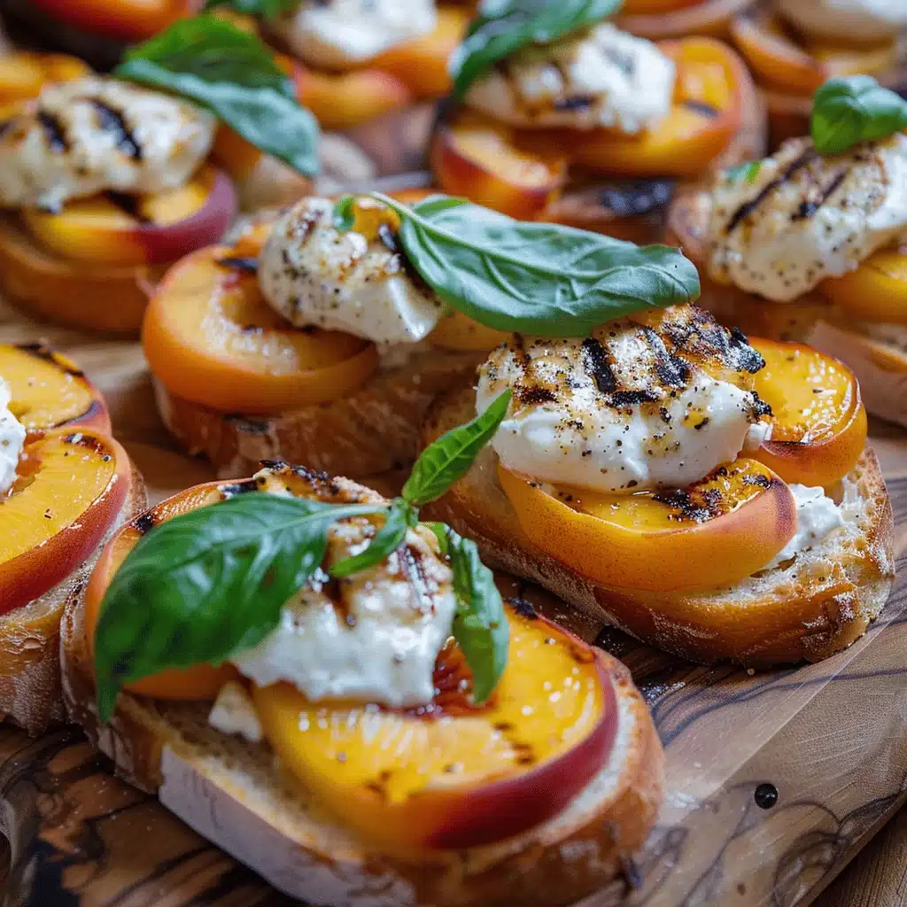 grilled peach crostini - featured image