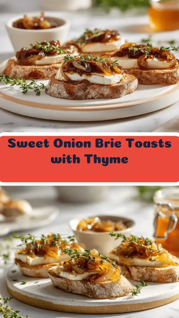 honey caramelized onion brie toasts recipe