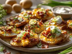loaded baked potato slice nachos - featured image