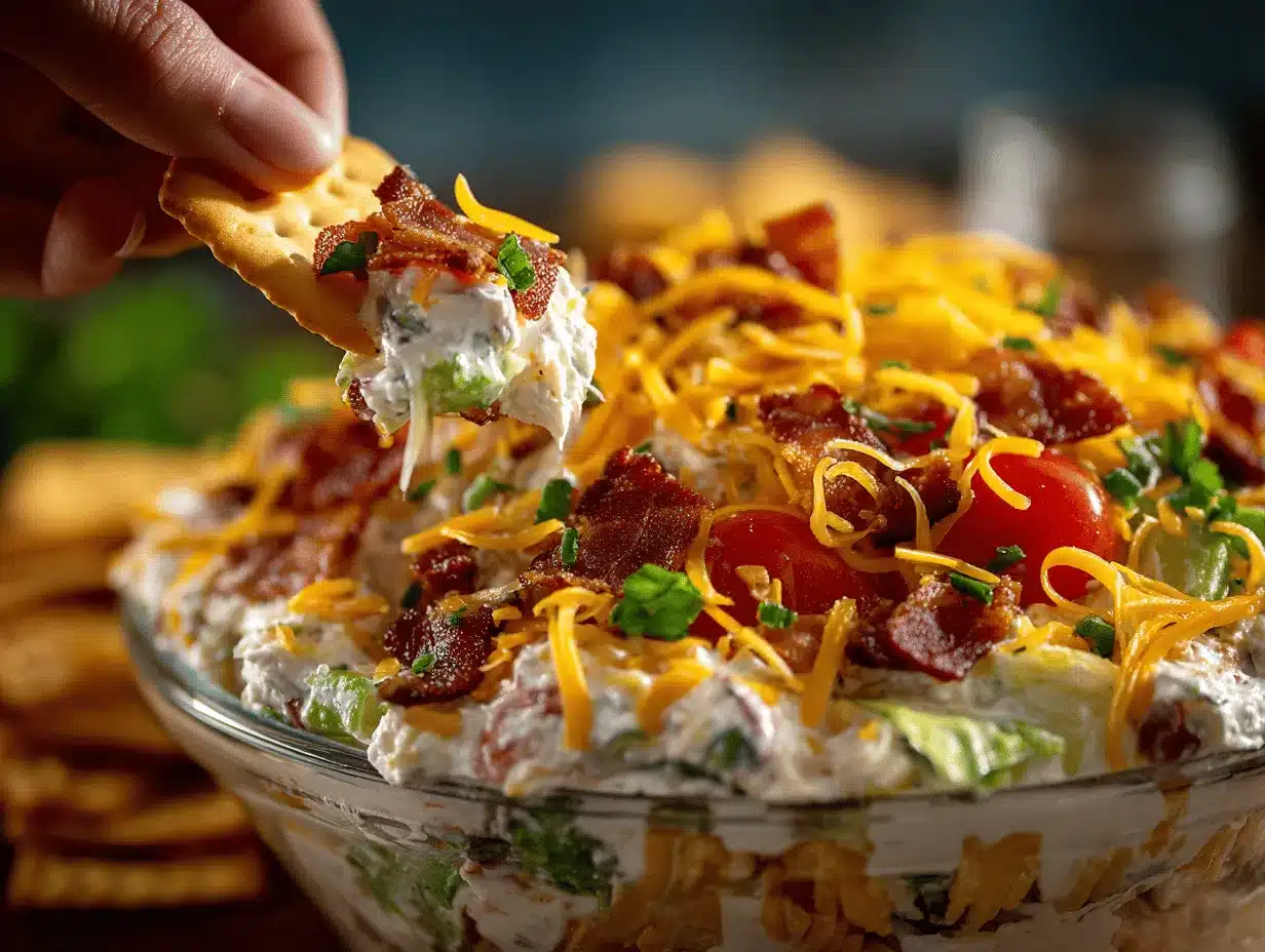 loaded ranch BLT dip preparation steps