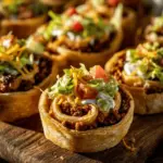 loaded taco pizza pinwheel bites - featured image