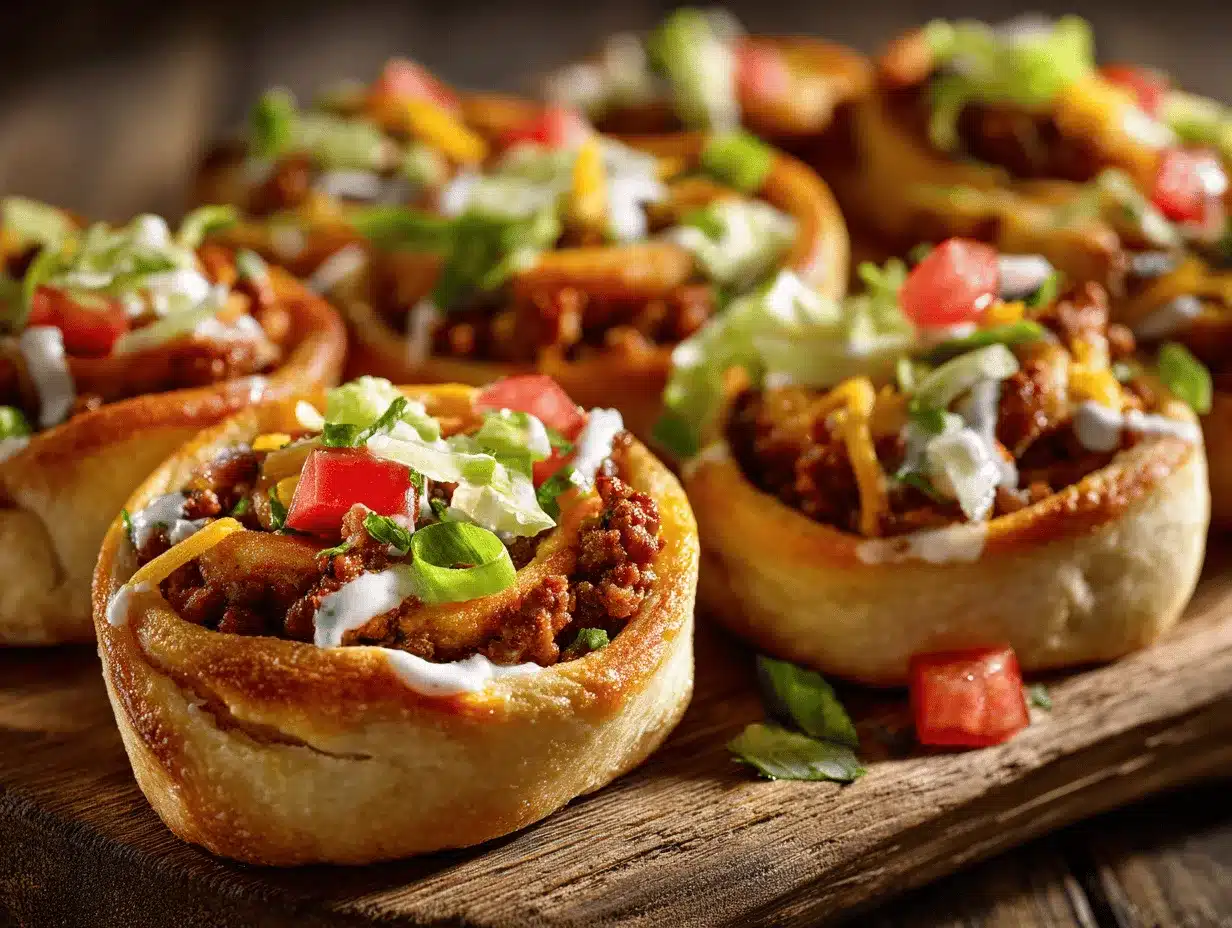 loaded taco pizza pinwheel bites preparation steps