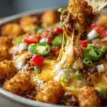 loaded taco tater tot dip - featured image