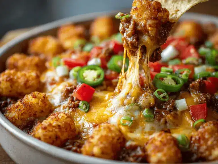loaded taco tater tot dip - featured image