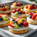 mini sugar cookie fruit pizzas - featured image