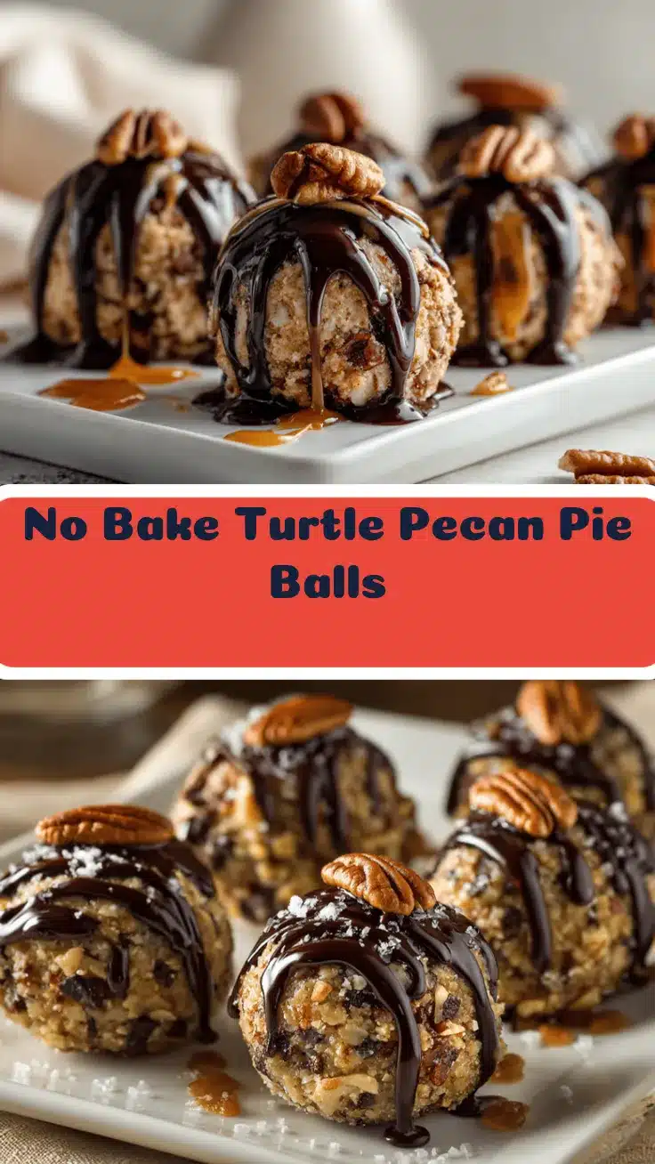 no bake turtle pecan pie balls recipe