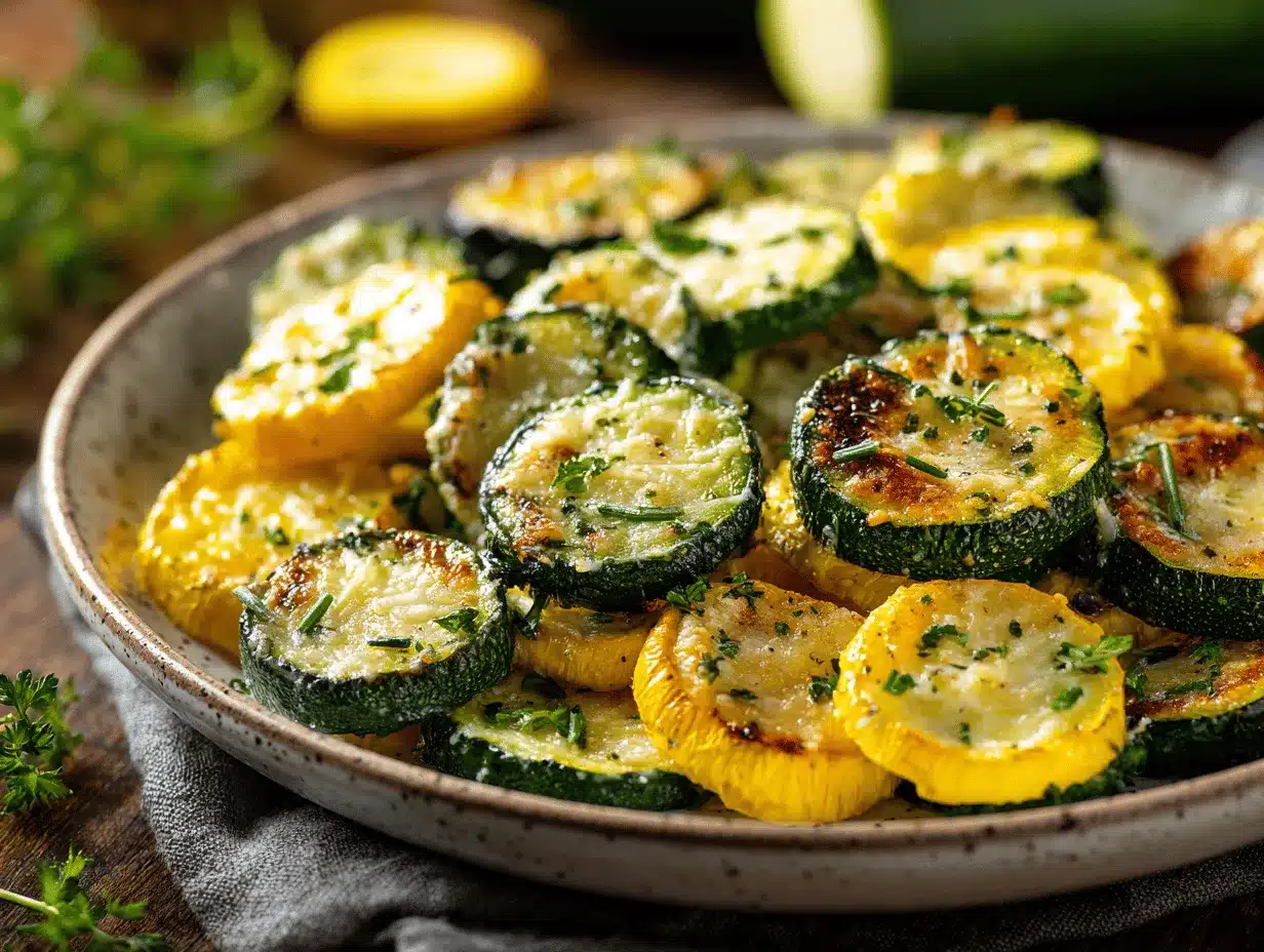 Parmesan Herb Roasted Zucchini and Squash Medallions preparation steps