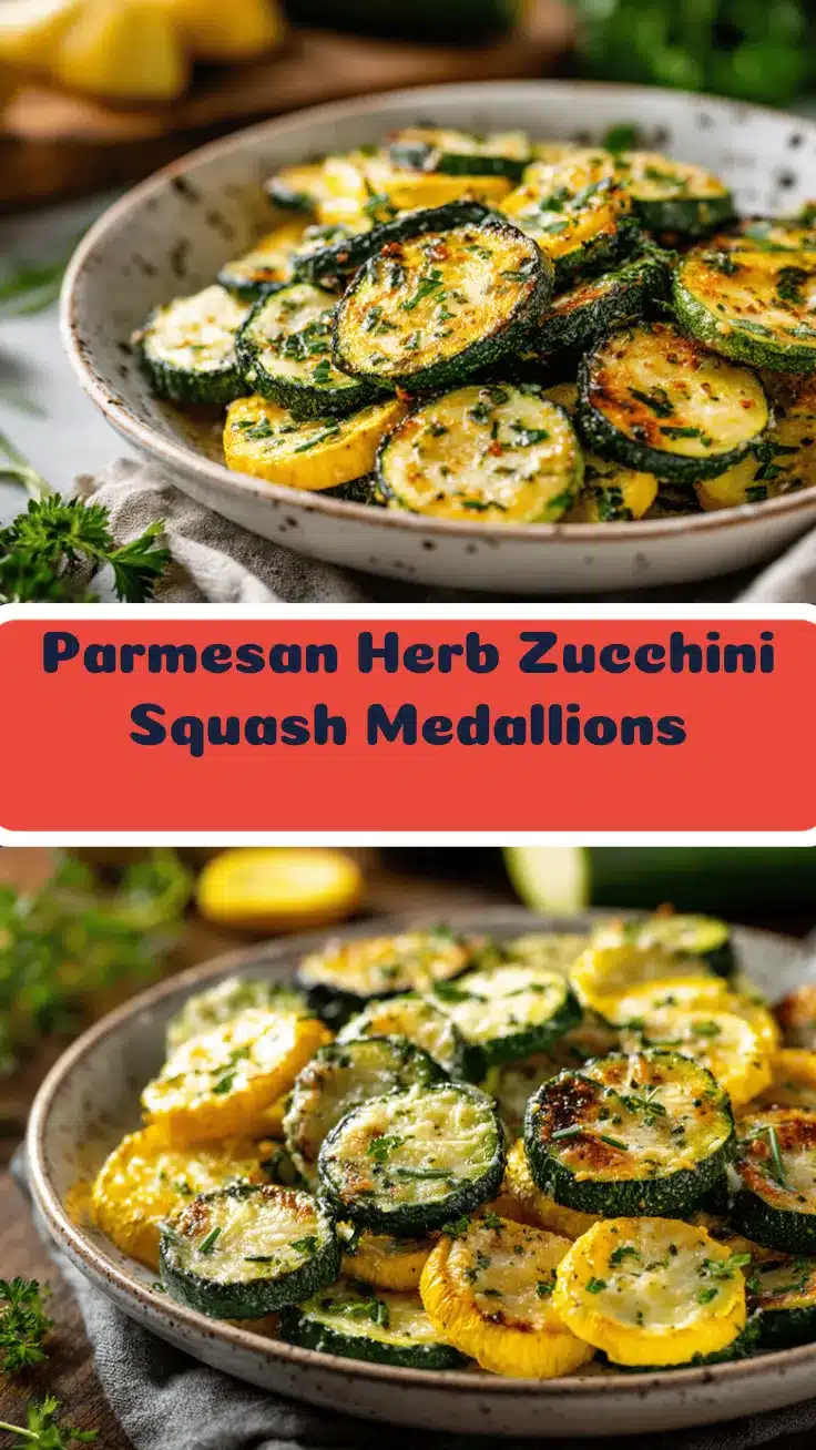 Parmesan Herb Roasted Zucchini and Squash Medallions recipe