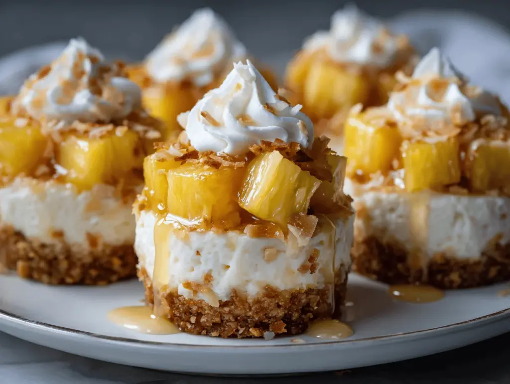 pineapple coconut cheesecake bites - featured image