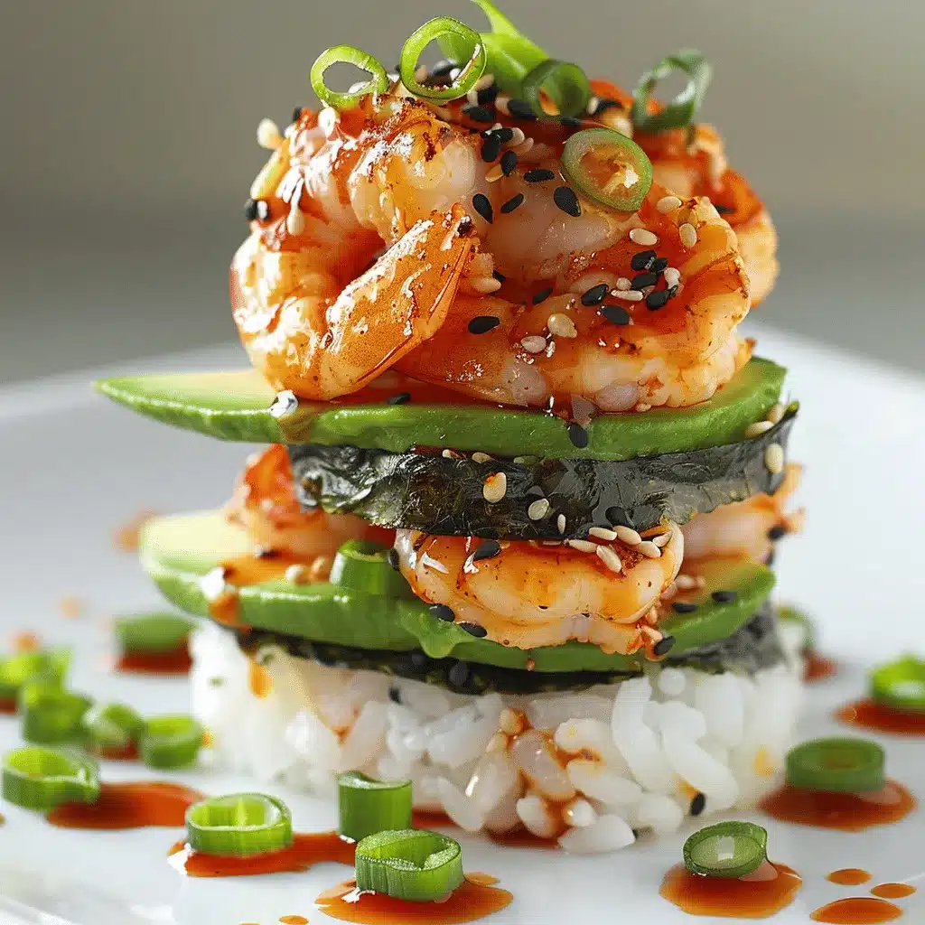 spicy shrimp sushi stacks preparation steps