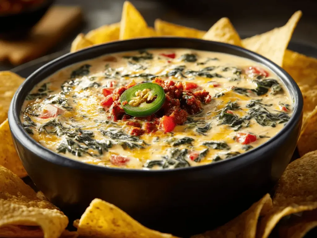 Tex-Mex spinach queso dip - featured image