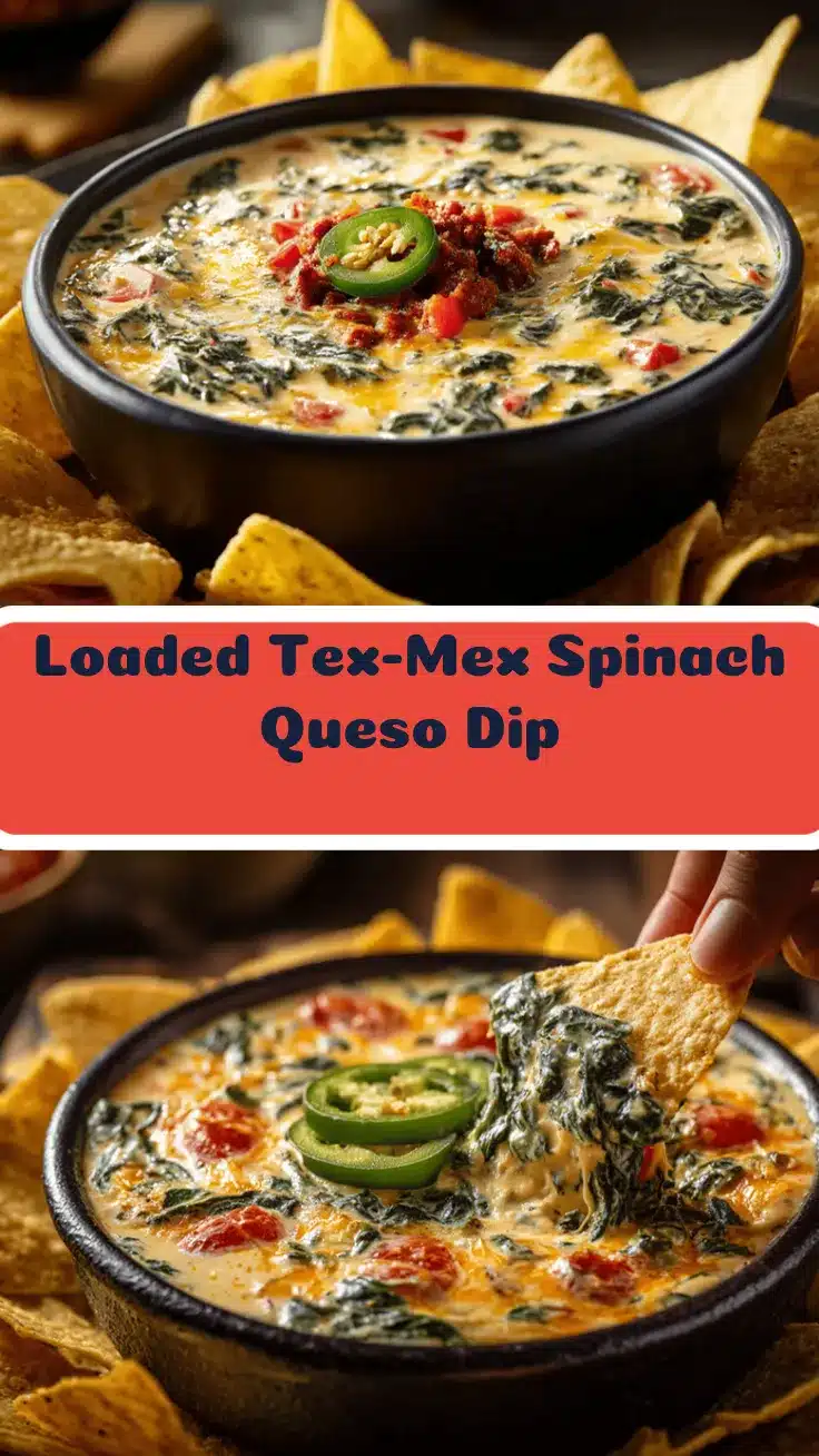 Tex-Mex spinach queso dip recipe