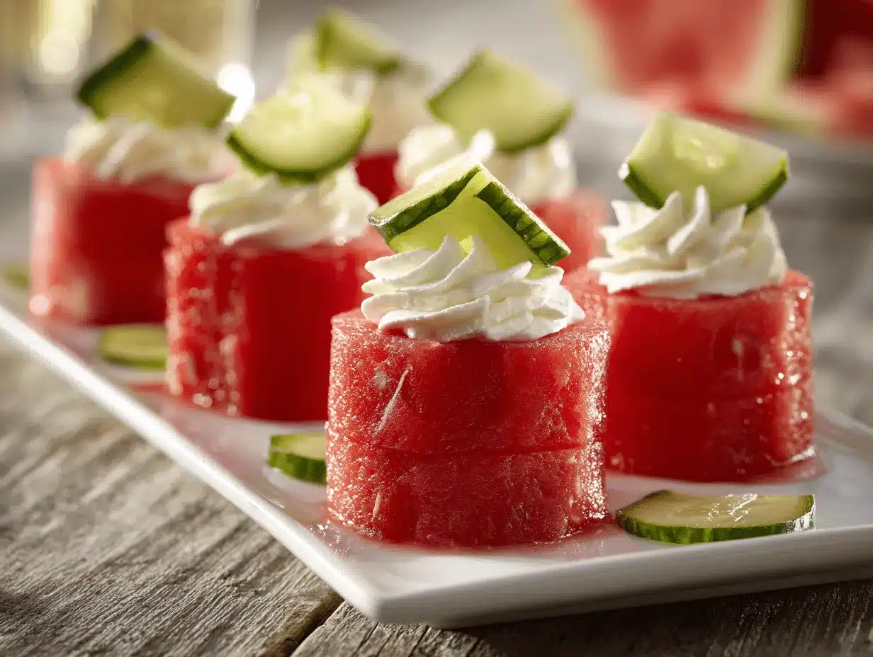 watermelon goat cheese appetizer preparation steps