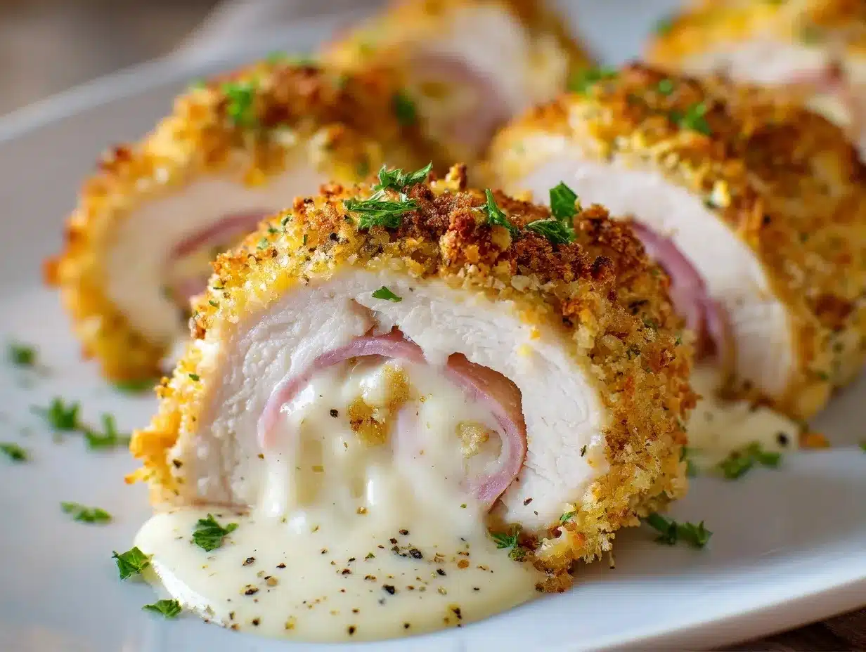 baked creamy chicken cordon bleu roll-ups preparation steps