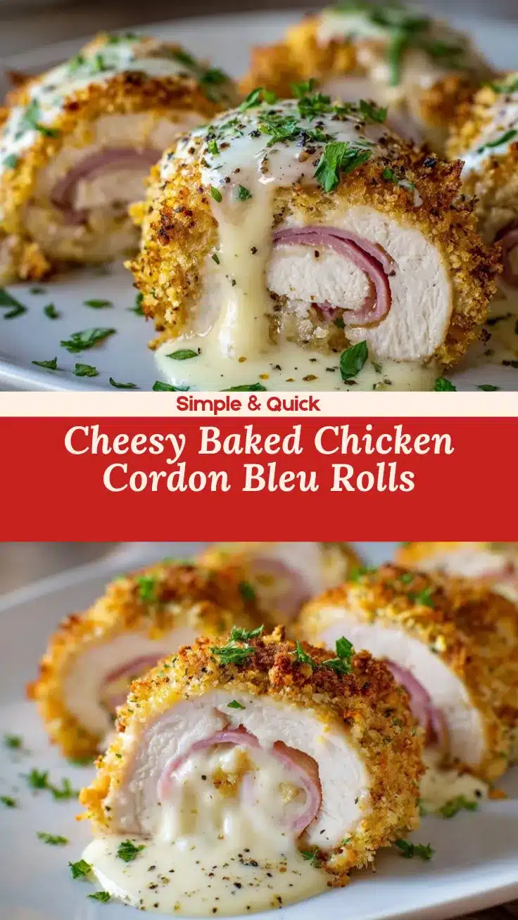 baked creamy chicken cordon bleu roll-ups recipe