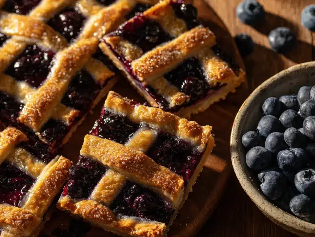 blueberry pie bars - featured image