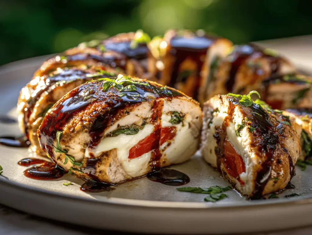 Caprese Stuffed Balsamic Chicken Bake - featured image