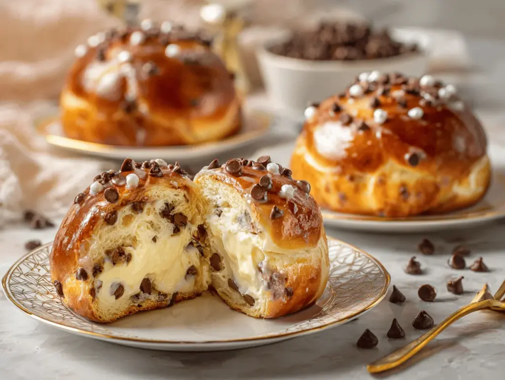 chocolate chip vanilla custard brioche - featured image