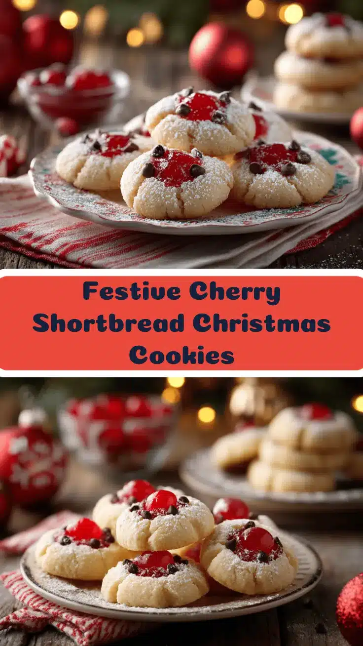 Christmas Maraschino Cherry Shortbread Cookies recipe