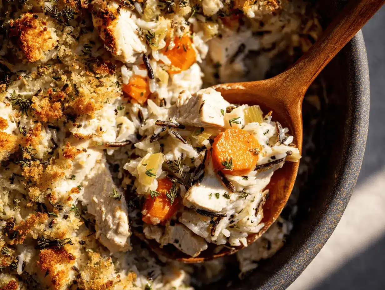 creamy chicken and wild rice casserole preparation steps