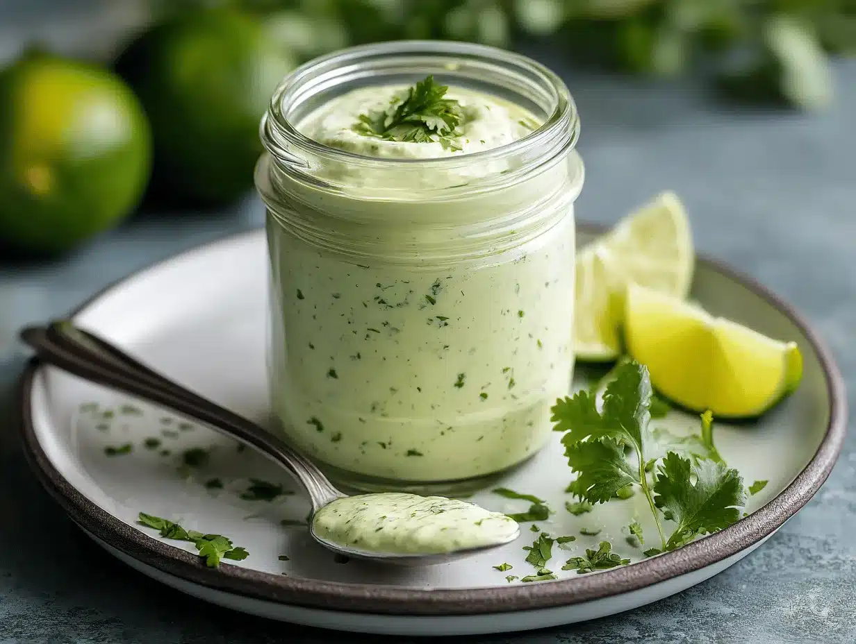 creamy cilantro garlic sauce preparation steps
