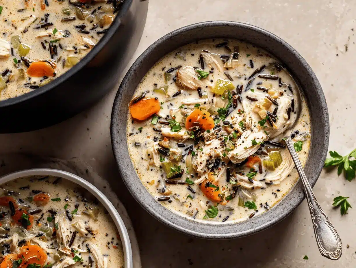 creamy crockpot chicken wild rice soup preparation steps