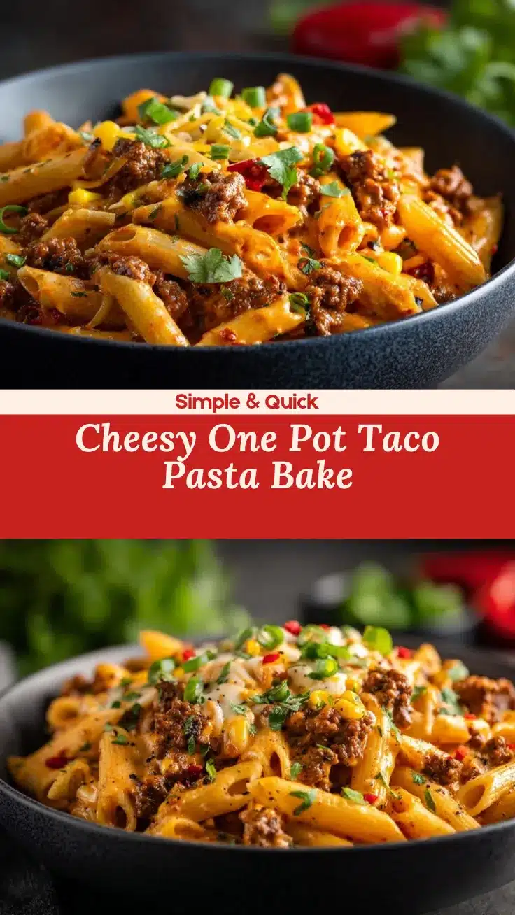 creamy taco beef pasta bake recipe
