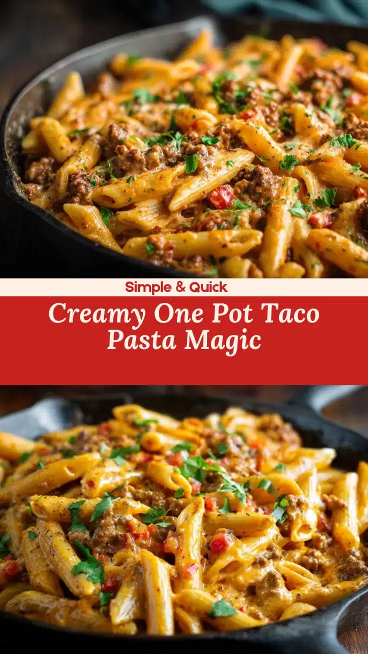 creamy taco beef pasta recipe
