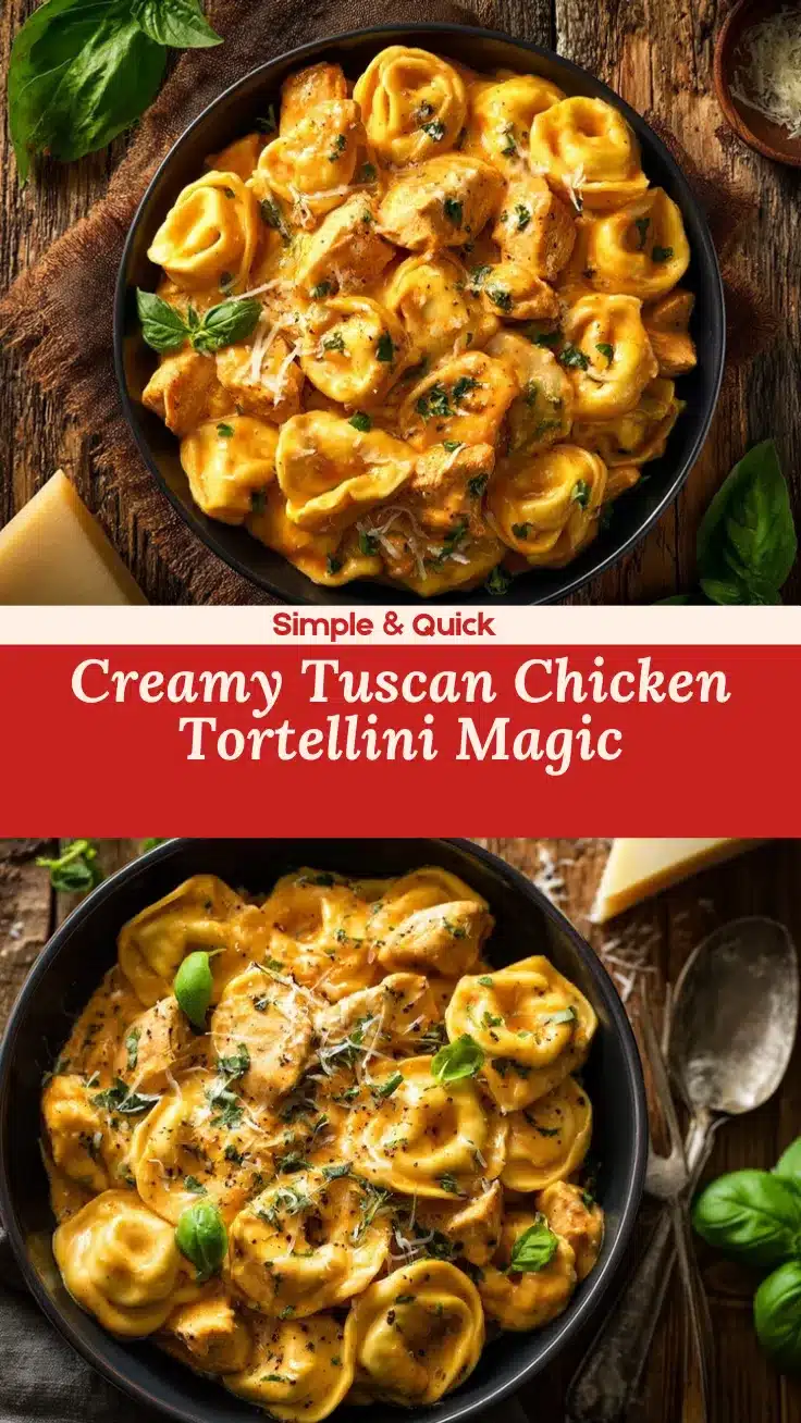 creamy Tuscan crockpot chicken tortellini recipe