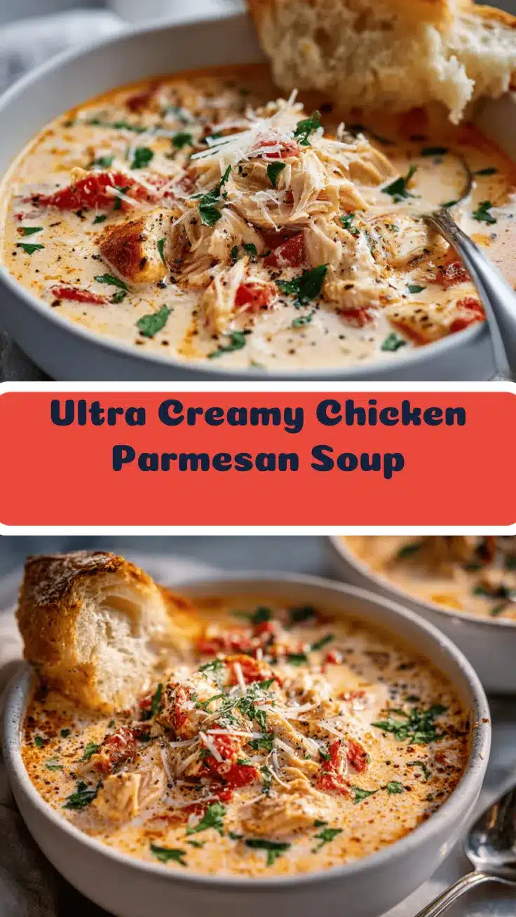 Crock Pot Creamy Chicken Parmesan Soup recipe