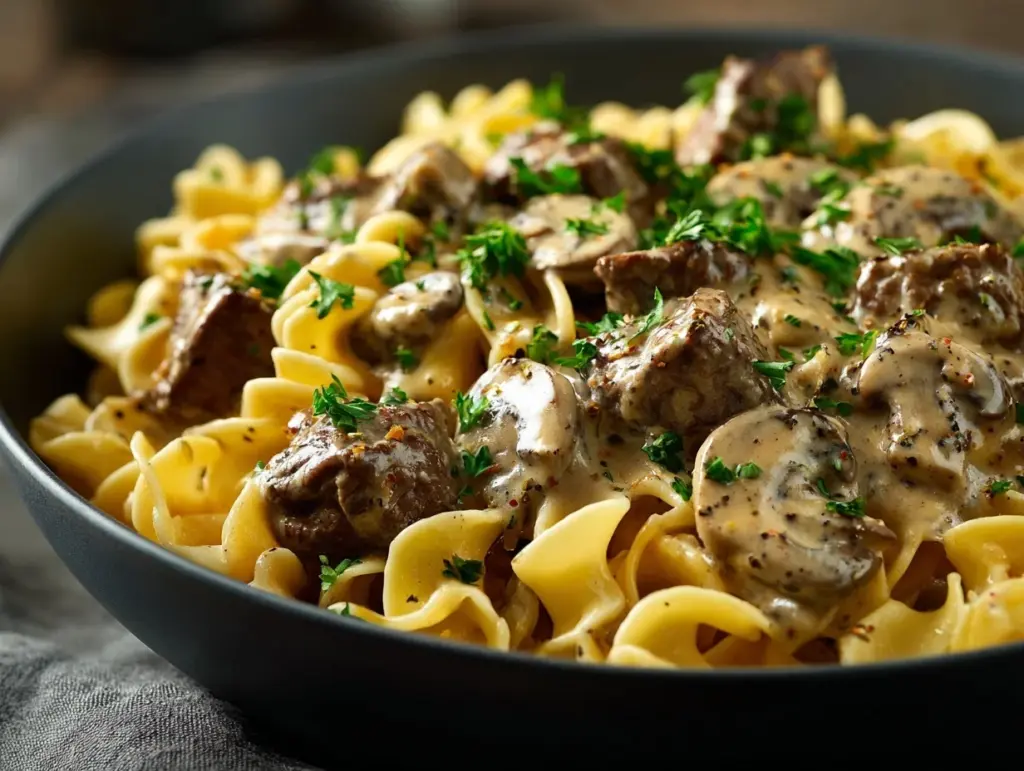 crockpot beef stroganoff - featured image
